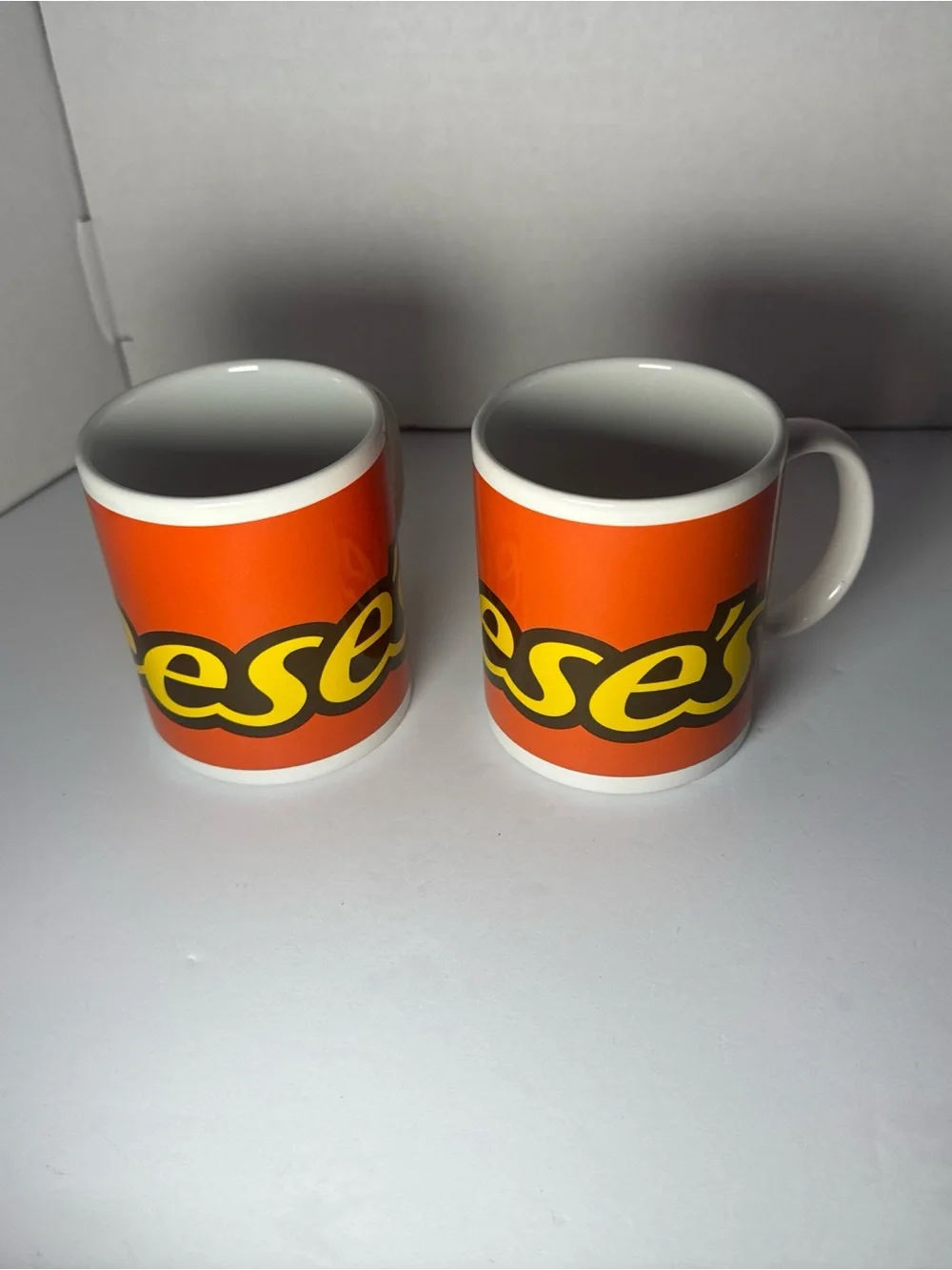 Orange Ceramic Logo Mug with Yellow Accent - Unbranded